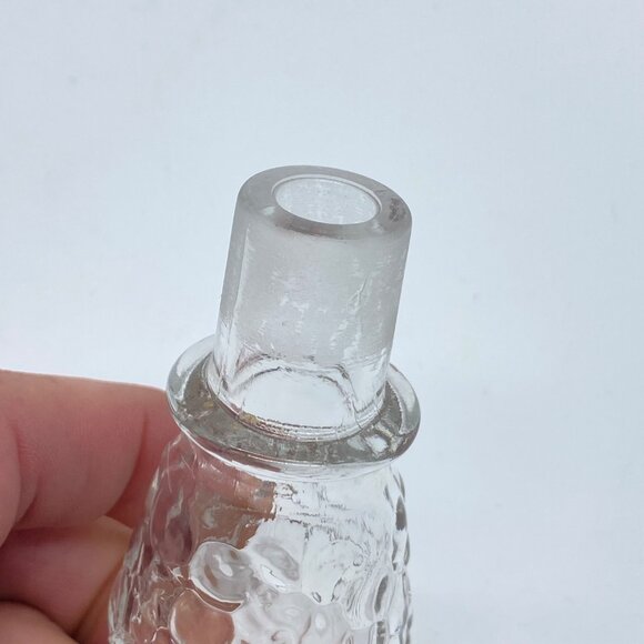 Vintage Glass Bottle Stoppers Clear Embossed Grapes Smooth Design Set Of 2 *Note - Picture 7 of 10